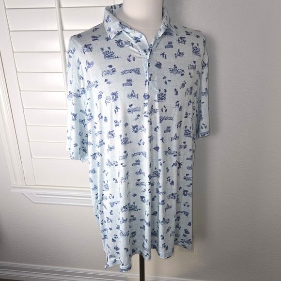 johnnie-O Other - Johnnie-O Featherweight Polo XXL Tiki Bar Print UPF 50 Hammock Bay Golf